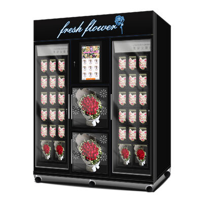 Haloo Vending Machine Supplier 36 Locker Numbers Flower Vending Machine 21.5inch Touch Screen With Cash Card Reader Bill on the Machine