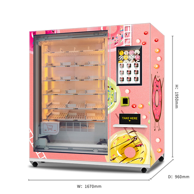 Automaten-Salat-frische Nahrungsmittelautomat des Aufzuganlage-Kühlschrank-automatischer kleinen Kuchens mit 21.5inch Touch Screen