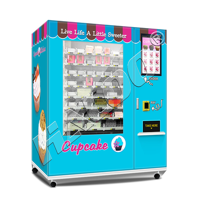 Automaten-Salat-frische Nahrungsmittelautomat des Aufzuganlage-Kühlschrank-automatischer kleinen Kuchens mit 21.5inch Touch Screen