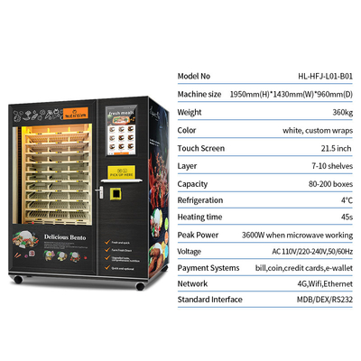 Essfertiger Automat der Nahrungsmittelmahlzeit-Automaten-warmen Küche für Fertiggerichte mit Heizungs-Funktion