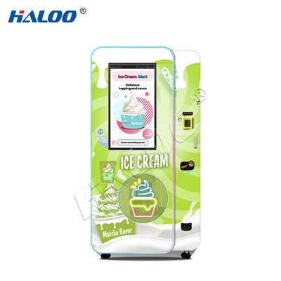 Haloo Automaten Hersteller 32 Zoll Werbung Smart Touch Screen Eismaschine
