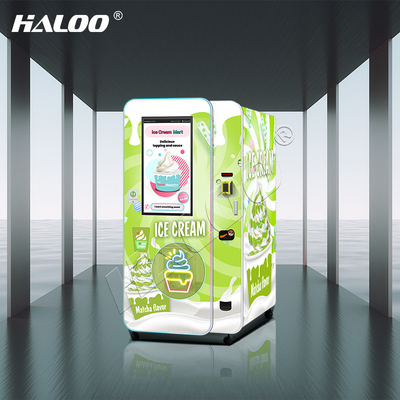 Haloo Automaten Hersteller 32 Zoll Werbung Smart Touch Screen Eismaschine