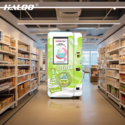 Haloo Automaten Hersteller 32 Zoll Werbung Smart Touch Screen Eismaschine