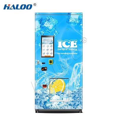 Haloo vending machine supplier screen type large capacity ice making vending machine, used to optimize ice making ATM vending machines