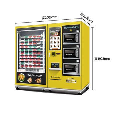 32-Zoll-Touchscreen-Großraum-Halbautomaten-Lunchbox-Automat mit 3 Mikrowellen, anpassbare Aufkleber für die gesamte Maschine