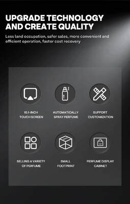 Hallo, wandmontierter Parfumspray-Verkaufsautomat kann vier verschiedene Düfte aufnehmen und verfügt über fünf Musterknöpfe für den Tischgebrauch.